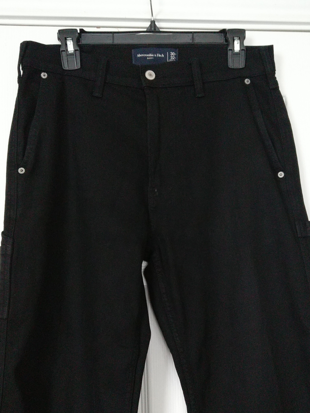 Abercrombie & Fitch Men's Black Baggy Work Wear Carpenter Jeans Size W30/L32